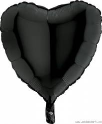 Luftballon in Herzform, schwarz, 46 cm