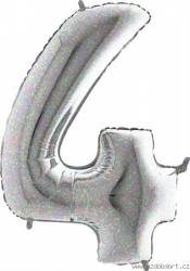 Aufblasbarer Ballon Nr. 4 holografisch 102 cm extra groß