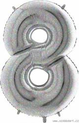 Aufblasbarer Ballon Nummer 8 holografisch 102 cm extra groß