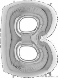 Aufblasbarer Ballon Buchstabe B silbern 102 cm