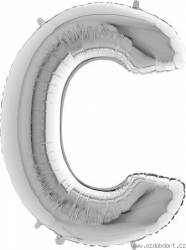 Aufblasbarer Ballon Buchstabe C silbern 102 cm