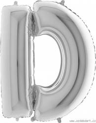 Aufblasbarer Ballon Buchstabe D silbern 102 cm