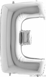 Aufblasbarer Ballon Buchstabe E silbern 102 cm