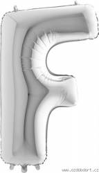 Aufblasbarer Ballon Buchstabe F silbern 102 cm