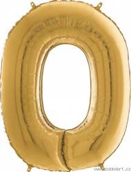 Luftballon Nummer 0 golden 66cm
