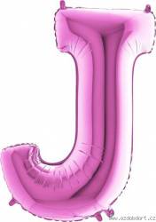 Luftballon mit Buchstabe J pink 102 cm