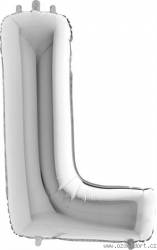 Aufblasbarer Ballon Buchstabe L silbern 102 cm