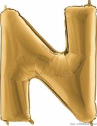 Luftballon Buchstabe N goldfarben 102 cm