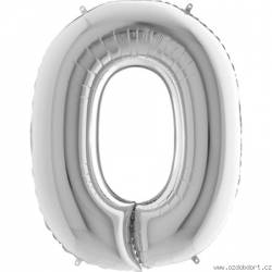 Aufblasbarer Ballon Buchstabe O silbern 102 cm