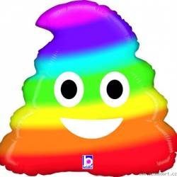 Luftballon Emoji Regenbogen Poo 51 cm