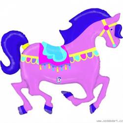 Aufblasbarer Ballon rosa Pferd 122 cm