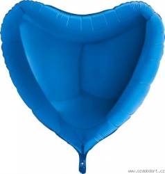 Aufblasbarer Ballon, blaues Herz, 91 cm