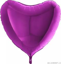 Luftballon in violetter Herzform, 91 cm