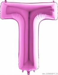 Luftballon Buchstabe T pink 102 cm
