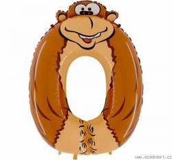 Aufblasbarer Affenballon Nummer 0 für Kinder 102 cm