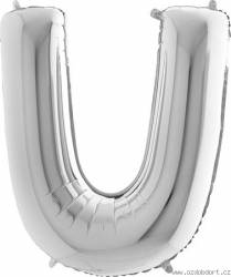 Aufblasbarer Ballon Buchstabe U silbern 102 cm