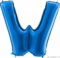 Aufblasbarer Ballon Buchstabe W blau 102 cm