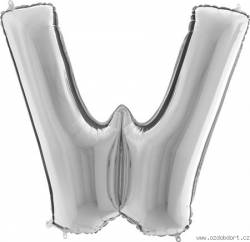 Aufblasbarer Ballon Buchstabe W silbern 102 cm