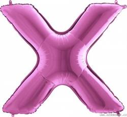 Luftballon mit Buchstabe X pink 102 cm