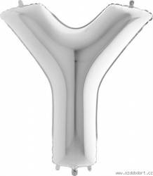 Aufblasbarer Ballon Buchstabe Y silbern 102 cm