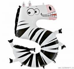 Luftballon Zebra Nummer 5 für Kinder 102 cm
