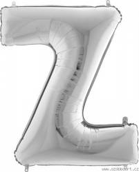 Aufblasbarer Ballon Buchstabe Z silbern 102 cm