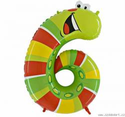 Aufblasen-Ballon Raupe Nr. 6 für Kinder 102 cm