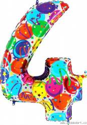 Aufblasbarer Ballon Nummer 4 bunte Ballons 102 cm extra groß