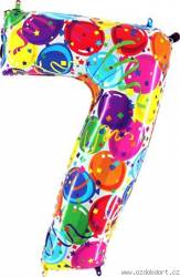 Aufblasbarer Ballon Nummer 7 bunte Ballons 102 cm extra groß