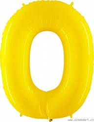 Aufblasbarer Ballon Nummer 0 gelb 102 cm extra groß