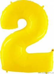Aufblasbarer Ballon Nr. 2 gelb 102 cm extra groß