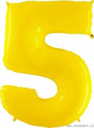Aufblasbarer Ballon Nr. 5 gelb 102 cm extra groß