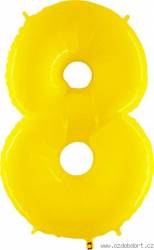 Aufblasbarer Ballon Nummer 8 gelb 102 cm extra groß