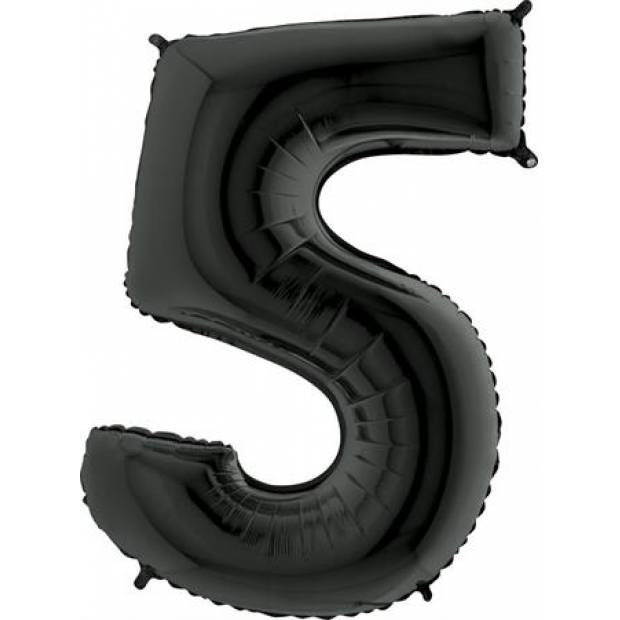Aufblasbarer Ballon Nummer 5 schwarz 102 cm extra groß