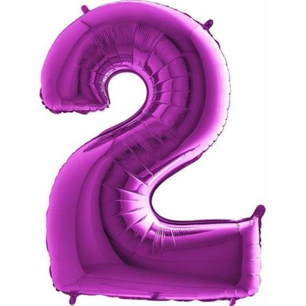 Aufblasbarer Ballon Nr. 2 lila 102 cm extra groß