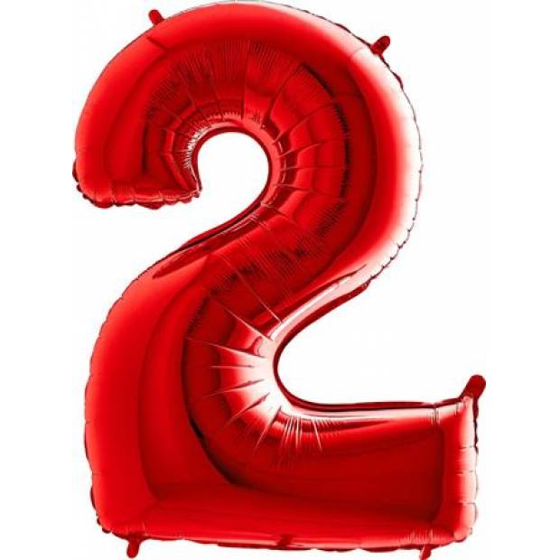 Aufblasbarer Ballon Nr. 2 rot 102 cm extra groß