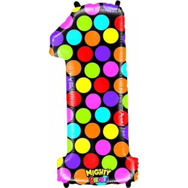 Aufblasbarer Ballon Nr. 1 bunt 102 cm extra groß