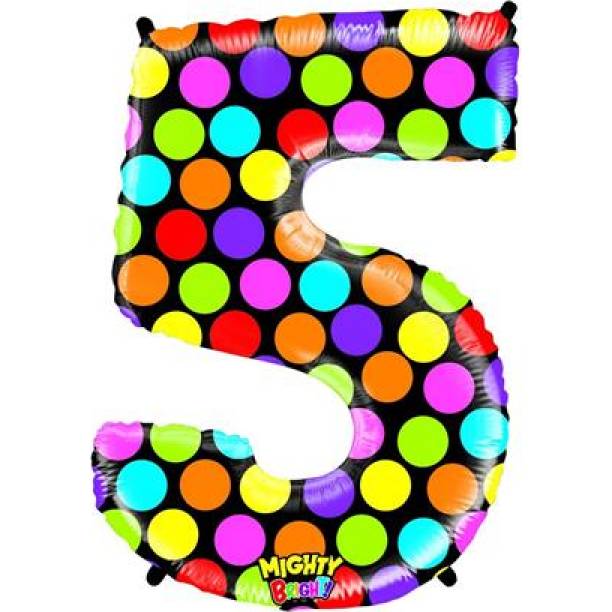 Aufblasbarer Ballon Nr. 5, bunt, 102 cm, extra groß