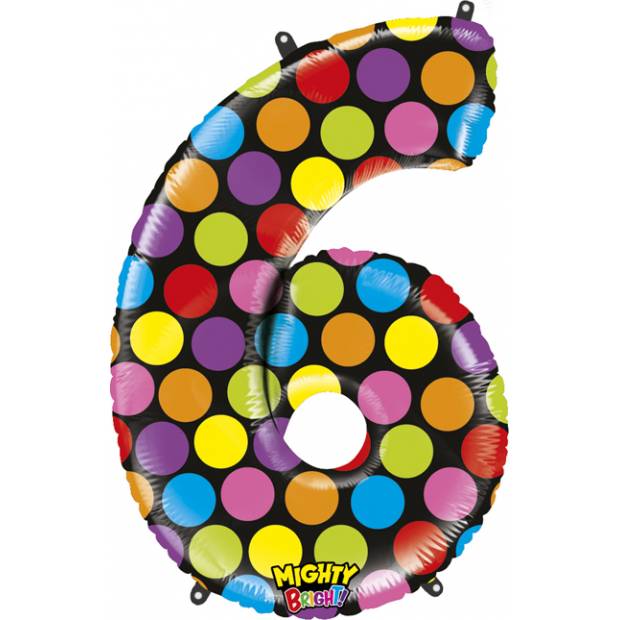 Aufblasbarer Ballon Nummer 6 bunte 102 cm extra groß