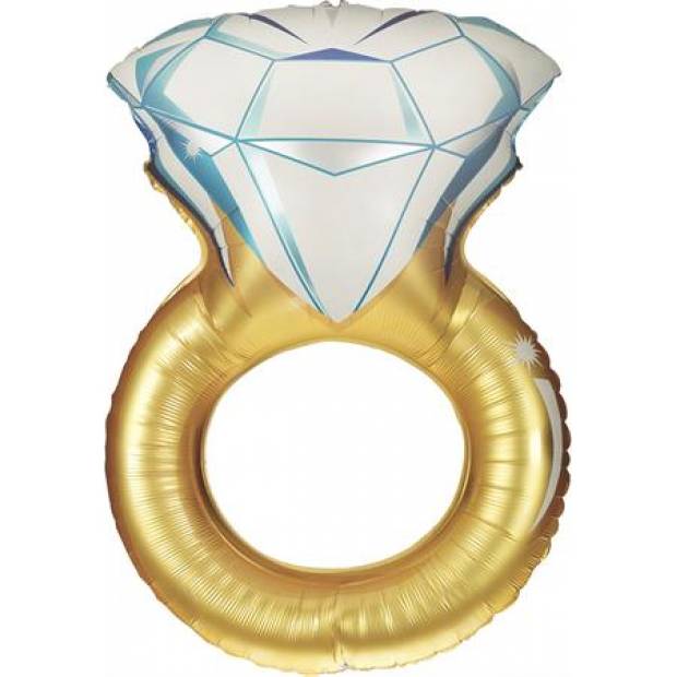 Aufblasbarer Ballon Fingerring Gold mit Diamant 86 cm
