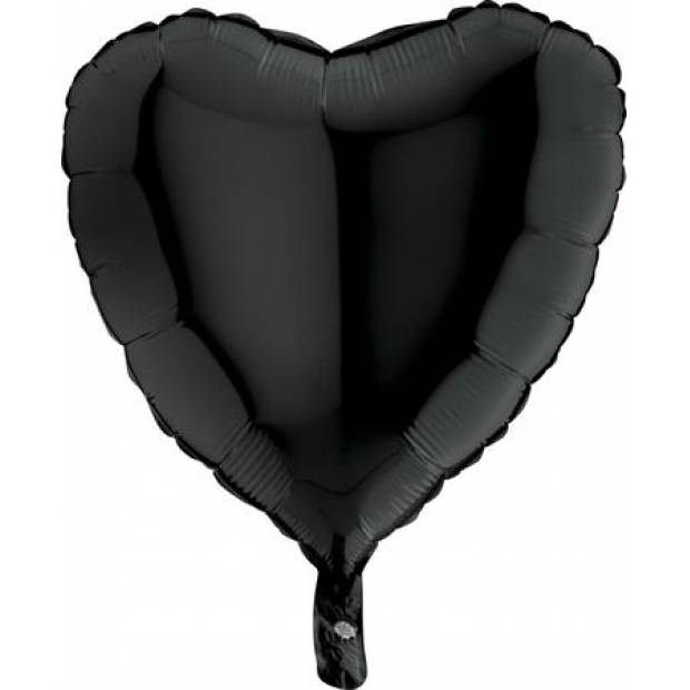 Luftballon in Herzform, schwarz, 46 cm