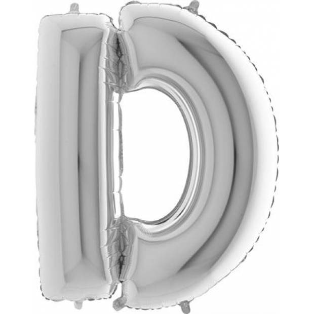 Aufblasbarer Ballon Buchstabe D silbern 102 cm