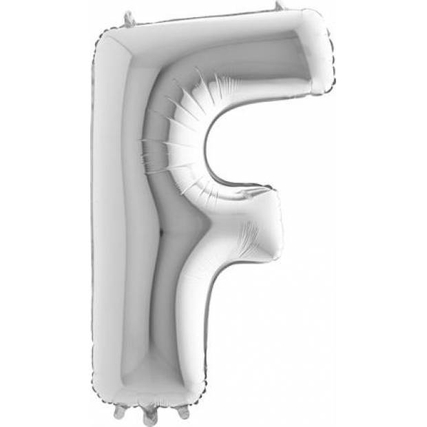 Aufblasbarer Ballon Buchstabe F silbern 102 cm