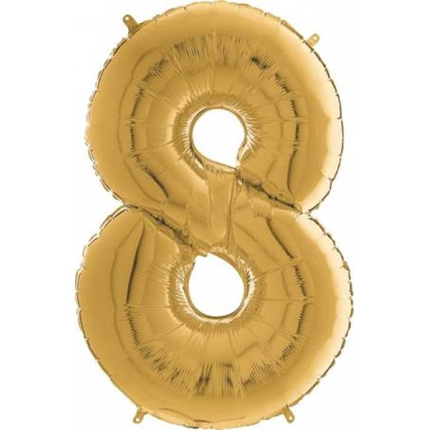 Luftballon Nummer 8 golden 66cm