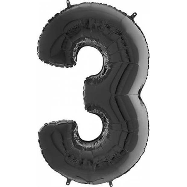 Luftballon Nr. 3 schwarz 66 cm