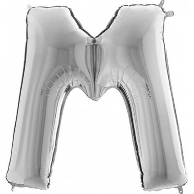 Aufblasbarer Ballon Buchstabe M silbern 102 cm