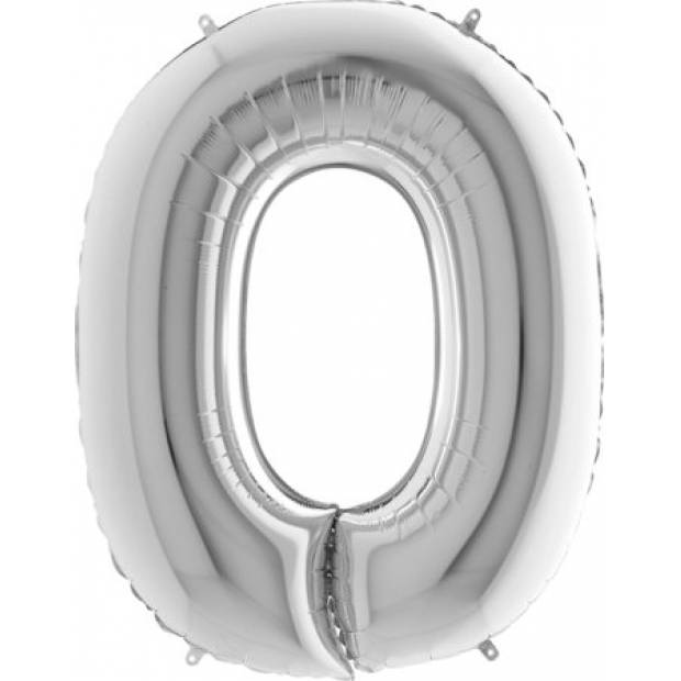 Aufblasbarer Ballon Buchstabe O silbern 102 cm