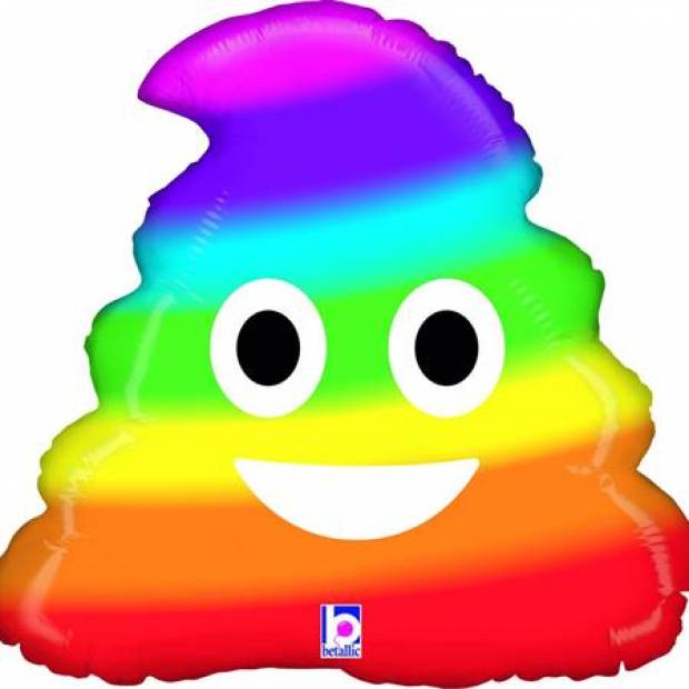 Luftballon Emoji Regenbogen Poo 51 cm