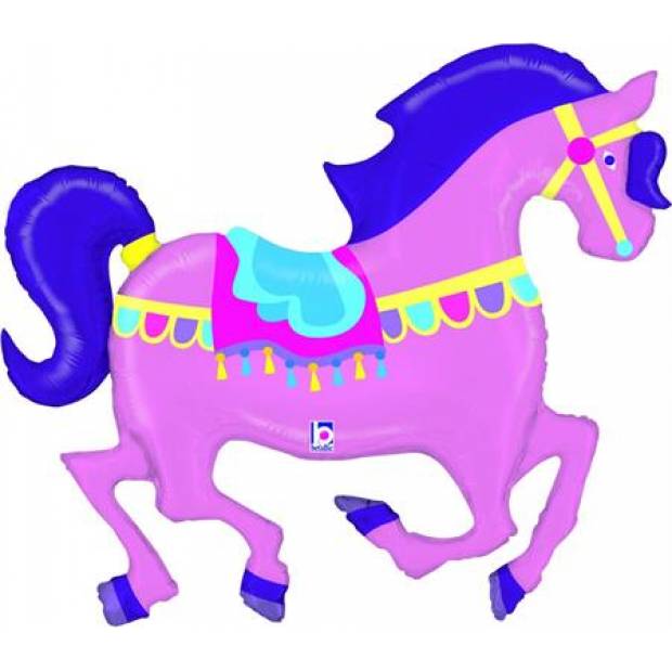 Aufblasbarer Ballon rosa Pferd 122 cm