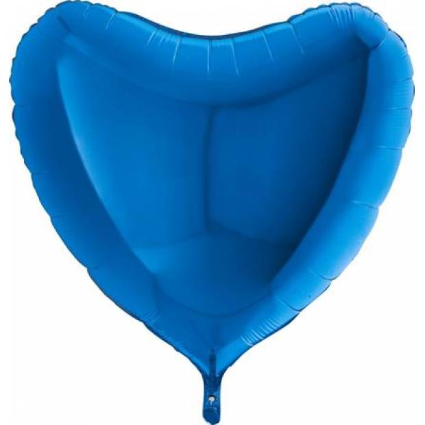 Aufblasbarer Ballon, blaues Herz, 91 cm